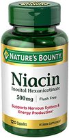 Nature's Bounty Niacin Flush Free Pills and Supplement, Supports Nervous System and Energy Production, 500mg, 120 Capsules