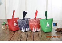 Fascola Christmas Candy Boxes,32 Piece Pack of 4 Patterns (Christmas Tree/Snowflake) 3Dwith Small Label and Gift Cord, Cute Ornament Box for Chocolate,Treats and Cookies