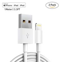 2 Pack Apple iPhone/iPad Charging/Charger Cord Lightning to USB Cable[Apple MFi Certified] Compatible iPhone X/8/7/6s/6/plus/5s/5c/SE,iPad Pro/Air/Mini,iPod Touch(White 1M/3.3FT) Original Certified