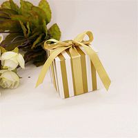 50 PCS Candy Favor Bags Gift Boxes with Ribbons Wedding Party Favour Sweet Cake Gift Candy Boxes for Anniversary Wedding Party