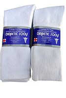 J&J 3, 6, or 12 Pairs Diabetic CREW circulatory Socks Health Men’s Cotton ALL SIZE (White 6Pack, 13-15)