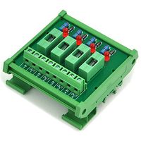 Electronics-Salon 4 Channel Fuse Interface Module,for 100~250VAC, Din Rail Mount,w/Fail Indicator