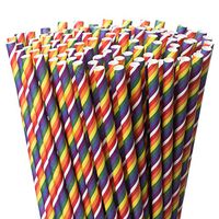 Paper Straws – Biodegradable Drinking Straws – 200-Pack Rainbow Color Pride Party Straws – Practical & Eco-Friendly – FDA Food-Grade Material – Ideal for Parties, Everyday Home Use