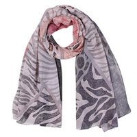 Theoylos Women's Scarf Autumn Leopard Pattern Print Scarves Ladies Soft Lightweight Shawl Comfort Gauze Long Scarves Pink