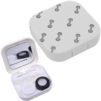 Portable Contact Lens Case Box Travel Kit Mirror + Bottle + Tweezers Container Holder [ Dumbbell Isolated On ]