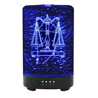 POLENNON Libra Sign of The Zodiac Glass Essential Oil Diffuser 100ml Ultrasonic Cool Mist Humidifier with Led Night Lights