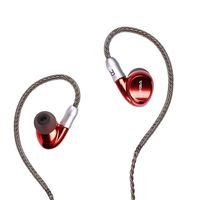 SIVGA SM001 Dual Drivers Wired Sport Earphones Hi-Fi Stereo Noise Cancelling Earbuds with 3 replace nozzles + 2 Detachable MMCX Cables for Workout, Running, Gym (Red)