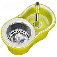 Broom and Dustpan With Long Handle Telescopic Upri Rotating mop - stainless steel lazy mop, household absorbent mop (Size : Have a mop head)
