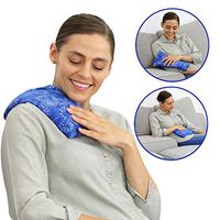 Nature Creation Microwave Heating Pad | Portable Heating Pack for Cramps, Arthritis, Joints Pain, Soring Muscles & Aching Feet | Reusable Microwave Hot Pack for Pain and Stress Relief (Blue Flowers)