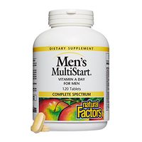 Natural Factors, Men's MultiStart Daily Multivitamin, Nutritional Support for Immune Health and Energy, 120 tablets (60 servings)
