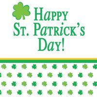 Shamrock Stripes Happy St Patrick's Day Beverage Napkins 18 Per Pack by Creative Converting