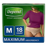 Depend Fit-Flex Underwear for Women Medium Maximum Absorbency - (Pack of 2)