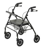 Cardinal Health CRL0009B Bariatric Rollator with Basket, 23.5 in. Seat Height, Supports 400 lbs.