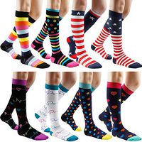 Gnpolo Compression Socks 8 Packs for Women & Men 15-20 20-30 mmHg Best Graduated Athletic Running Flight Travel Nurses Stockings