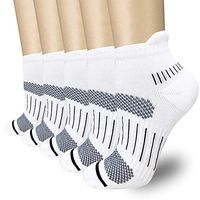 5 Pairs Copper Compression Ankle Socks Women & Men Sport Plantar Fasciitis Arch Support - Best For Athletic &Travel