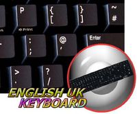 REPLACEMENT ENGLISH UK KEYBOARD STICKERS BLACK BACKGROUND