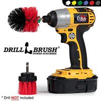 2 Piece Mini Size Long Bristle Red Stiff Bristle Rotary Cleaning Drillbrushes for Cleaning Siding, Brick, Stone, Fireplaces, Decks, Gutters, and More by Drillbrush