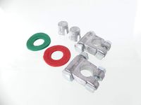 Military Style Top Post Terminal Connectors, Heavy Duty, Solid Lead 3/8-inch Threaded Stud, Includes 2 connectors, 2 Anti-Corrosion washers, and 2 Lead shims, by Tech Team