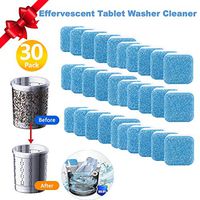 Washer Machine Cleaner, Effervescent Tablet Washer Cleaner, Solid Washing Machine Cleaner,Deep Cleaning Remover with Triple Decontamination for Bath Room Kitchen 30 pcs Blue