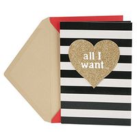 Hallmark Mahogany Valentine's Day Card for Husband or Boyfriend (Gold Heart and Stripes)