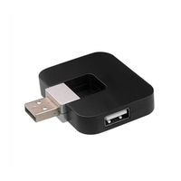 Folding Mini Square 4 Ports USB 2.0 HUB Sharing USB Splitter Adapter Converter for Laptop