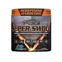 Super Swole - The Ultimate Pre-Workout Formula for Insane Monster Pumps, Muscle Fullness, Vascularity Stimulant Free. 20 Servings (Grape Blue Raspberry)