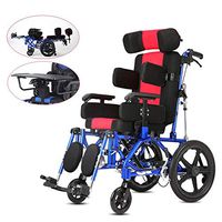 ZZYYZZ Child Wheelchair, Foldable Portable Aluminum Alloy Fully Lying and Semi-Lying Cerebral Palsy Child Wheelchair