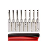 Silver Plated Screw Locking Banana Plugs,4MM HiFi Speaker Plug Connectors for Speaker Wire,Wall Plate,Home Theater,Audio/Video Receiver,Amplifiers and Sound Systems 8PCS