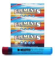 Elements Single Wide Rolling Papers (3 Packs) with Hippie Butler KewlTube