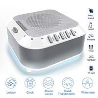QAIYXM Office White Noise Sleep Sound Machine, Relaxation Nightlight for Kids Sleep Sound Machine White Noise Rain USB Rechargeable Baby Ocean Travel Lullaby Natural