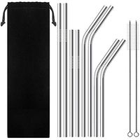 Ease Live Stainless Steel Straws Set of 8 for 30oz 20oz Tumblers Cups Mugs, Metal Drinking Straws with Cleaning Brush for 30 20 Ounce Yeti Ozark Trail Rambler Rtic. (Primary)