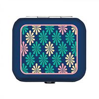 Light Weight Metal Divided Pill Box Pillbox Case Hinged (Emerald Meadows Jade Gems)