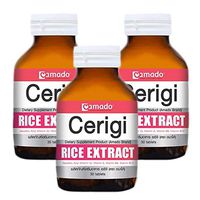 Set 3 bottles.Amado Cerigi Rice Extract (30 tablets x 1 bottle) smooth, clear, without acne, freckles, dark spots, rejuvenation