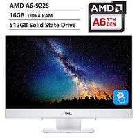 2019 Dell Inspiron 22 All-in-One AIO Desktop Computer 21.5" FHD IPS Touch Display AMD A6-9225, 16GB RAM, 512GB SSD, HDMI, Multi-Card Reader, Wireless-AC, Bluetooth, Wireless Keyboard&Mouse, Win10