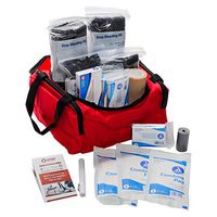 Stop The Bleed Trauma Kit 4 Pack with STAT Tourniquet Red Bag by MFASCO