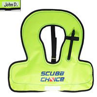Scuba Choice Youth Kids Snorkel Vest Neon Yellow/Blue with Name Box