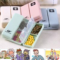 vmree Portable Medicine Case Foldable Magnetic Supplement Pill Box Organizer (C)