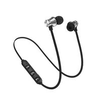 wsloftyGYd Magnetic in-Ear Stereo Headset Earphone Wireless Bluetooth 4.2 Headphone Gift Silver