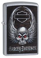 Zippo Harley Davidson Skull Street Chrome Pocket Lighter