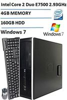 HP 6000 Pro Small Form Factor Desktop, Intel Core 2 Duo E7500 2.93GHz Processor, 160GB HDD, 4GB DDR3 RAM, DVD-ROM, Gigabit Ethernet, Windows 7 Professional (Renewed)