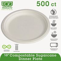 ECOEPP005 - Renewable amp; Compostable Sugarcane Plates - 10quot;