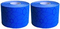 TheraBand Kinesiology Tape, Waterproof Physio Tape for Pain Relief, Muscle Support, Injury Recovery, Roll with XactStretch Application Indicators, 2 Inch x 16.4 Foot Roll, Blue/Blue, Pack of 2