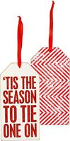 Primitives by Kathy Bottle Tag Tis The Season to Tie One On