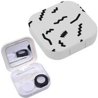 Portable Contact Lens Case Box Travel Kit Mirror + Bottle + Tweezers Container Holder [ Minimal 80S ]