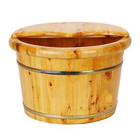 Foot Massagers Multifunctional Foot Bath Barrel Household Wooden Foot tub Relieve Fatigue Massage Bucket with lid Foot Bath Thick Wooden Barrel 26cm(10.2inch) Massage Tools