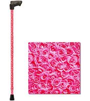 NOVA Palm Grip Orthopedic Handle Walking Cane for Left Hand, Lightweight and Adjustable, Roses Design