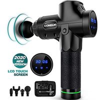 [Upgraded 2020] Muscle Massage Gun, LCD Touch Screen Hand Held Deep Tissue Massager, 30 Speeds Professional Personal Percussion Massage Device Featuring Quiet Glide Technology