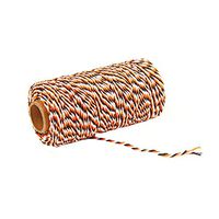 Natural Orange&White&Black Cotton Bakers Twine 100 Meters,Packing String,Durable Rope for Gardening,Decoration,Tying Cake and Pastry Boxes,DIY Crafts & Gift Wrapping Art 2mm