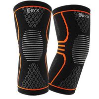 Compression Knee Braces for Women and Men by Fitbyx | Proflex Braces Support Meniscus Tear, ACL, MCL, Arthritis, Running, Crossfit, Squats and Workouts | Extra Large, Orange (1 Pair)