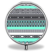 IMLONE Pill Organizer, Customized Tribal Pattern Pill Boxes with 3 Components for Purse